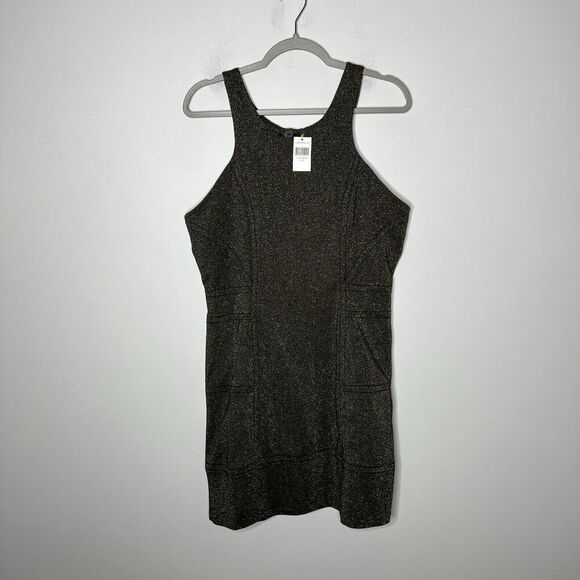 BCBG Generation Dress Womens Large Gold Black Metallic Party NYE Glam Vegas - Picture 15 of 16